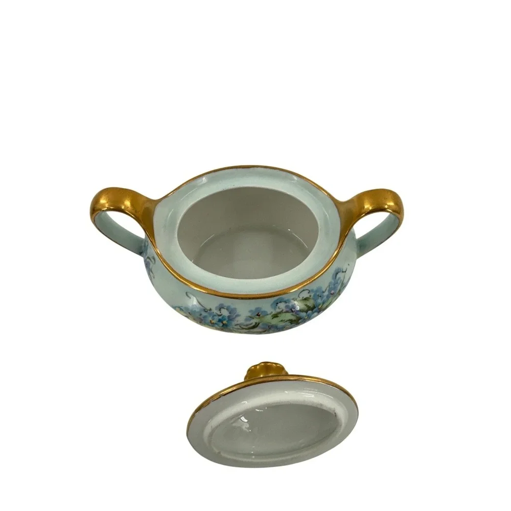 Hand-Painted‎ Bavarian Porcelain Cream, Sugar, Salt and Pepper